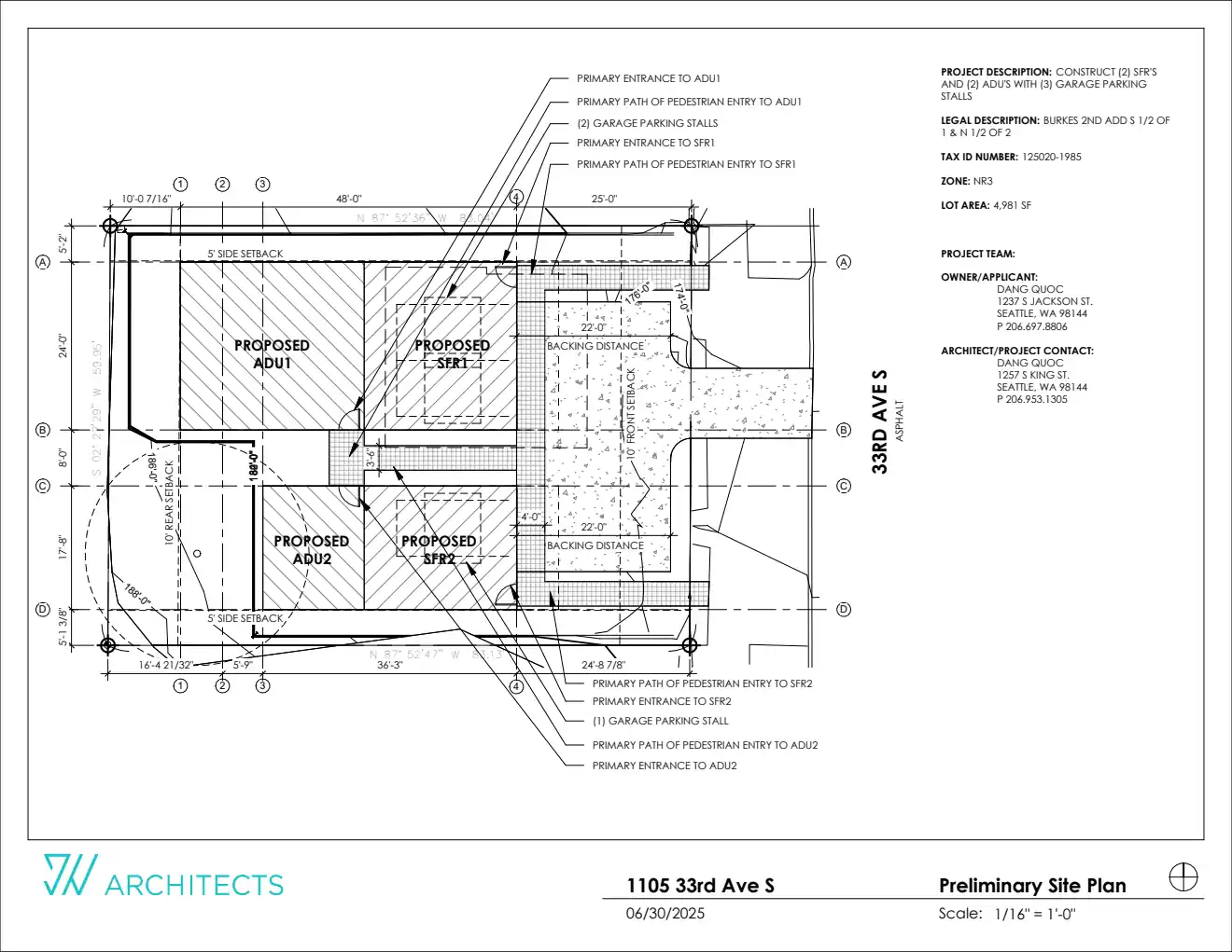 Site plan for 1105 33rd Ave S