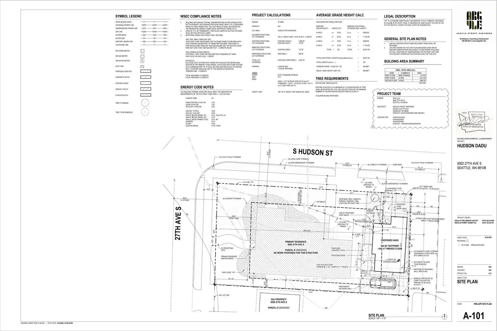 Site plan for 2611 S Hudson St