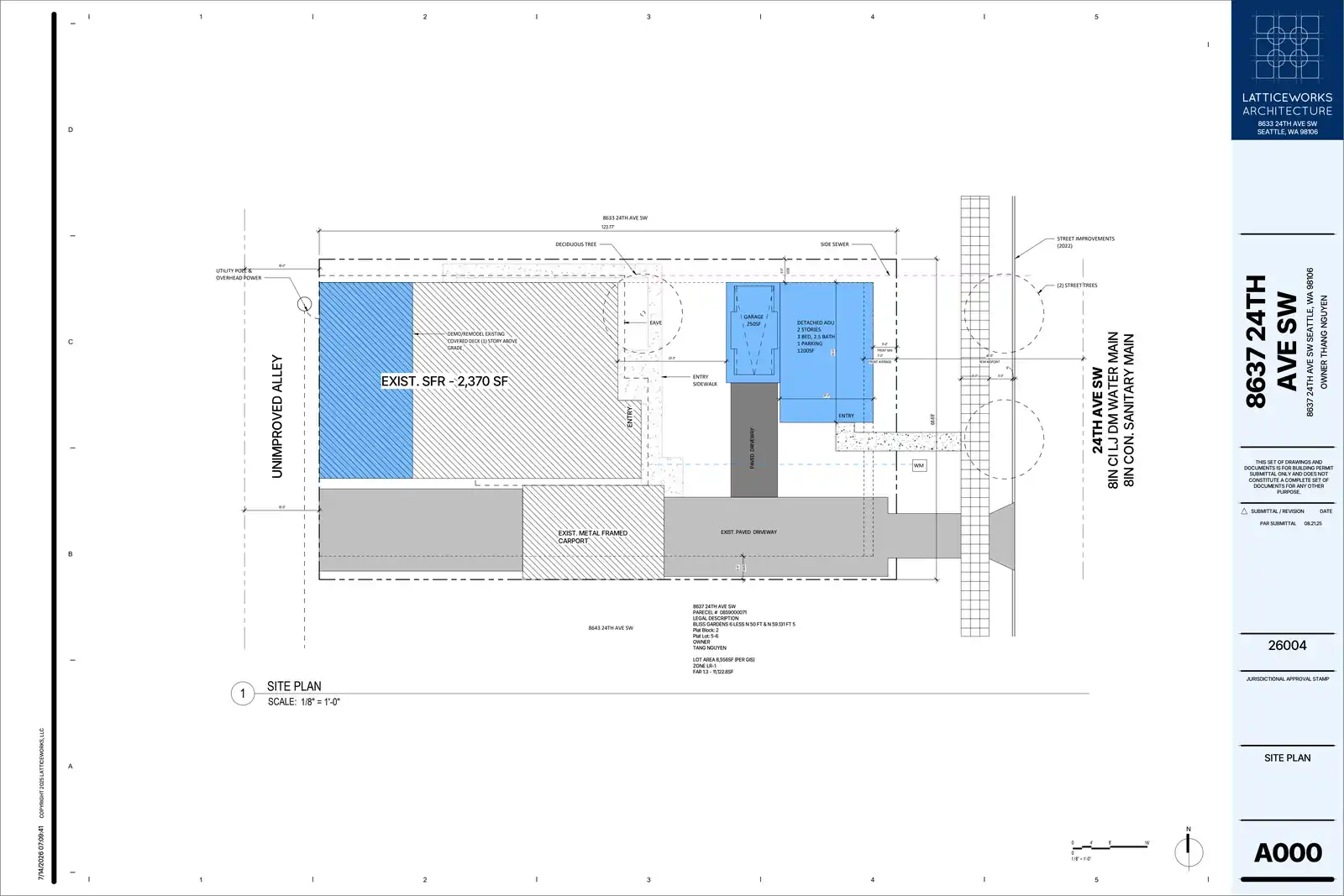 Site plan for 8637 24th Ave SW