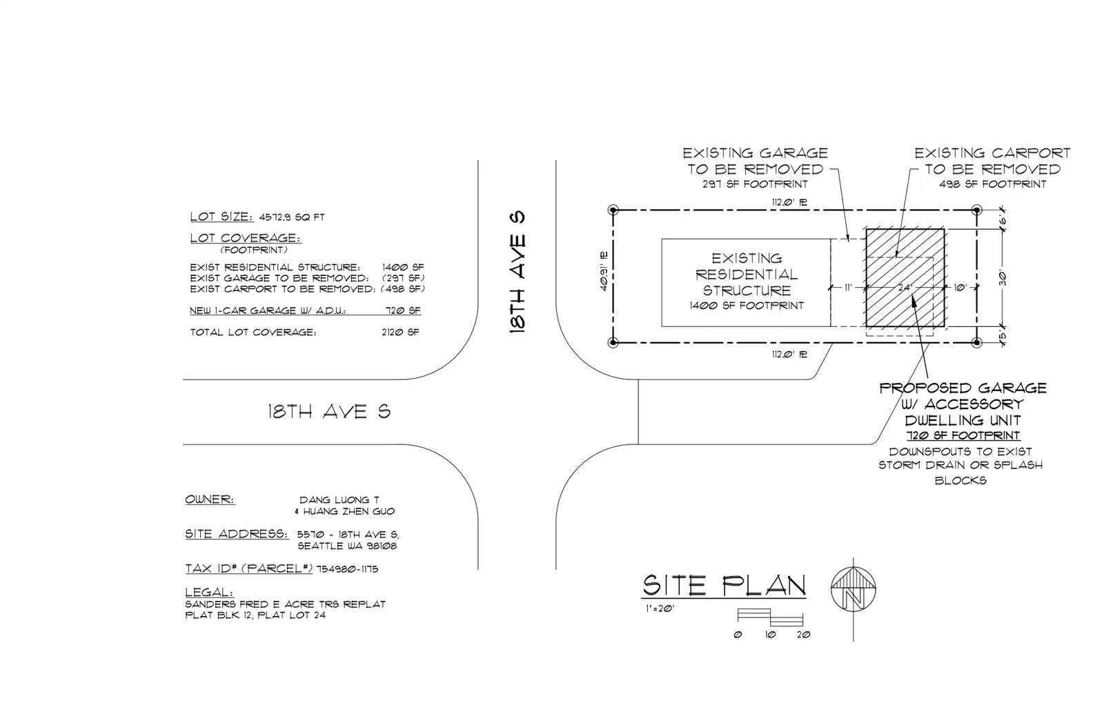 Site plan for 5570 18th Ave S
