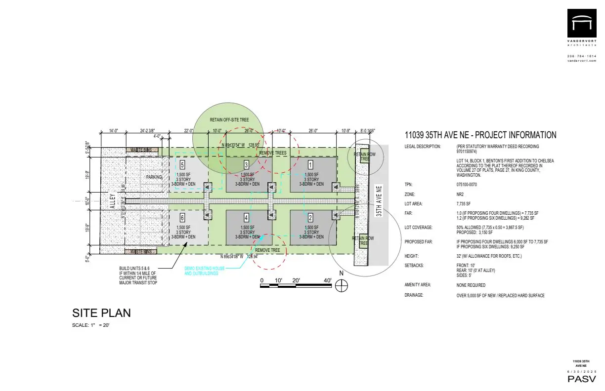 Site plan for 11039 35th Ave NE