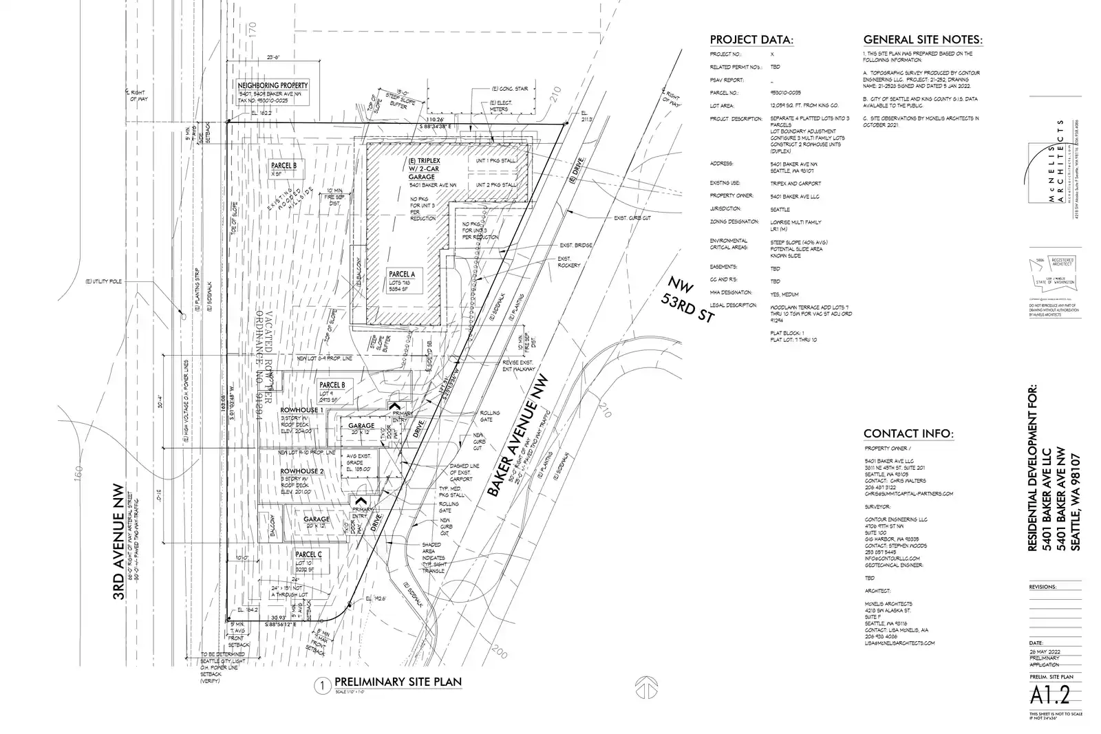 Site plan for 5401 Baker Ave NW