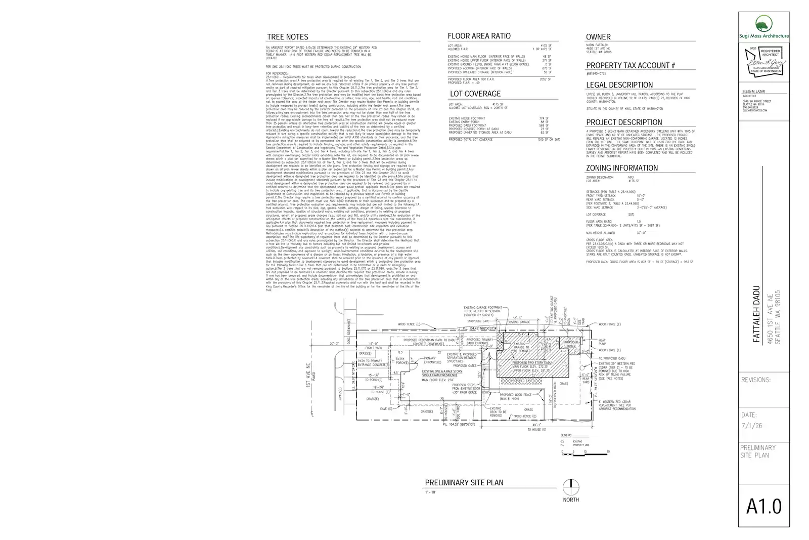 Site plan for 4650 1st Ave NE