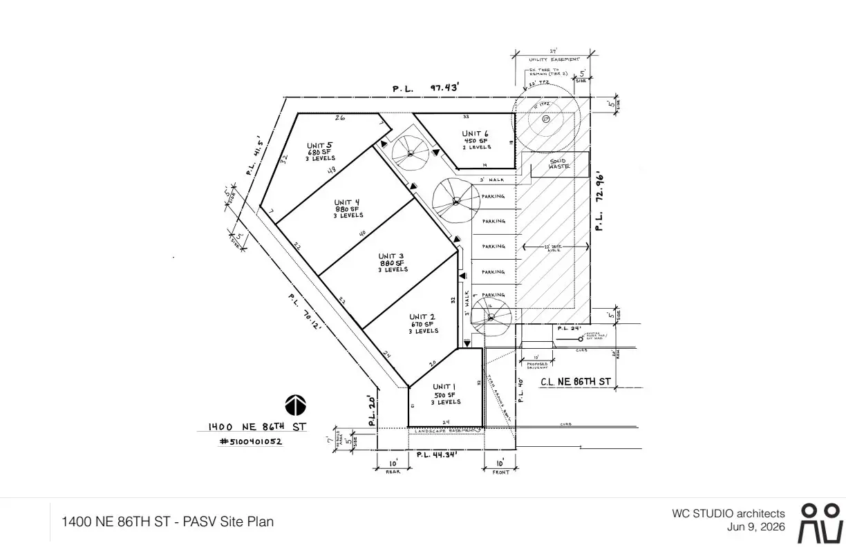 Site plan for 1400 NE 86th St