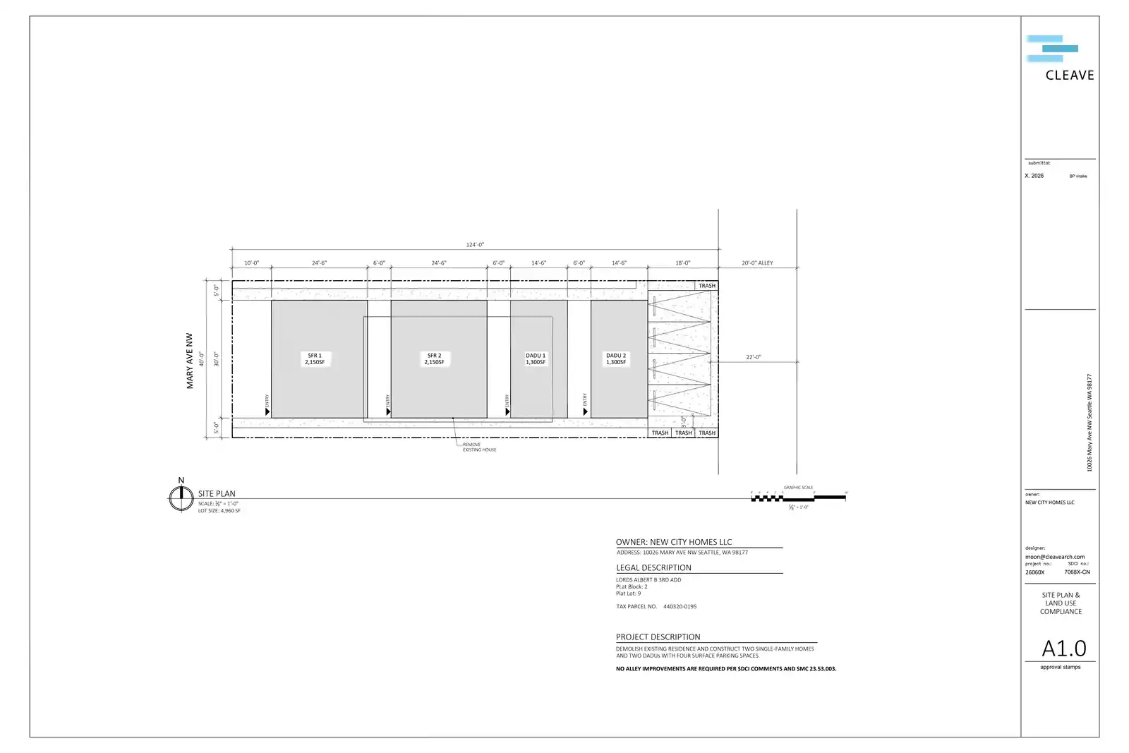 Site plan for 10026 Mary Ave NW