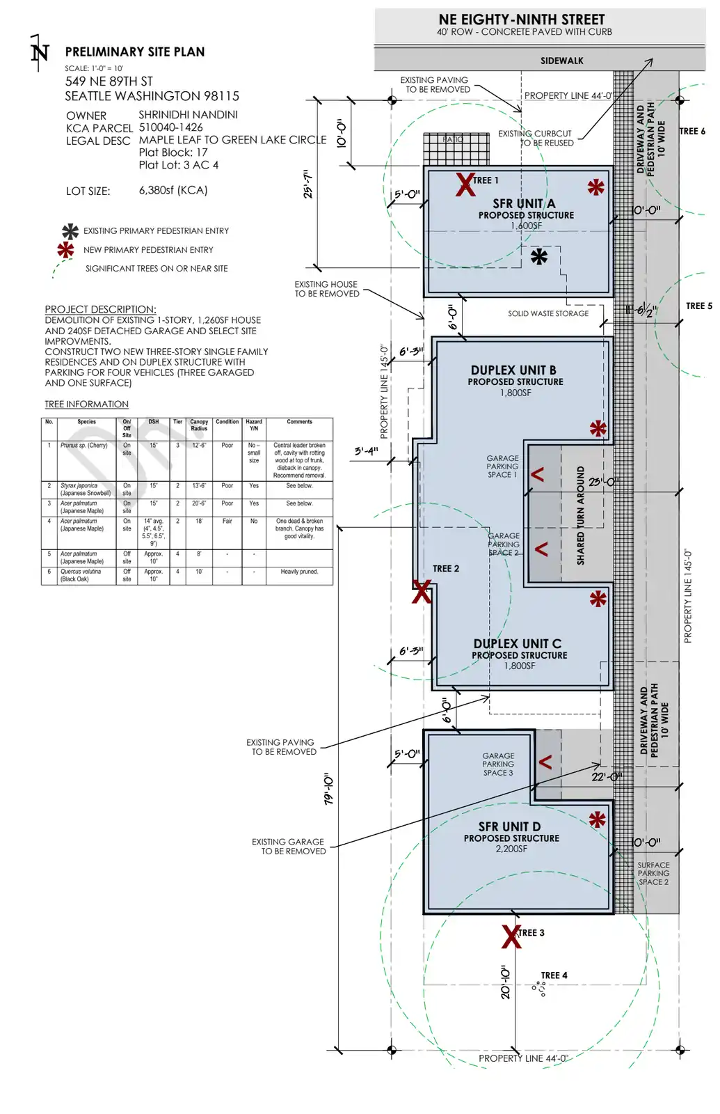 Site plan for 549 NE 89th St