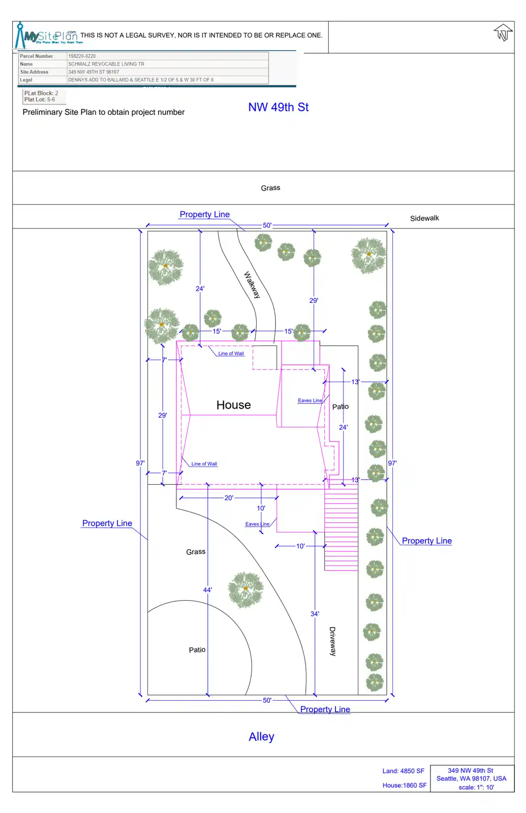 Site plan for 349 NW 49th St