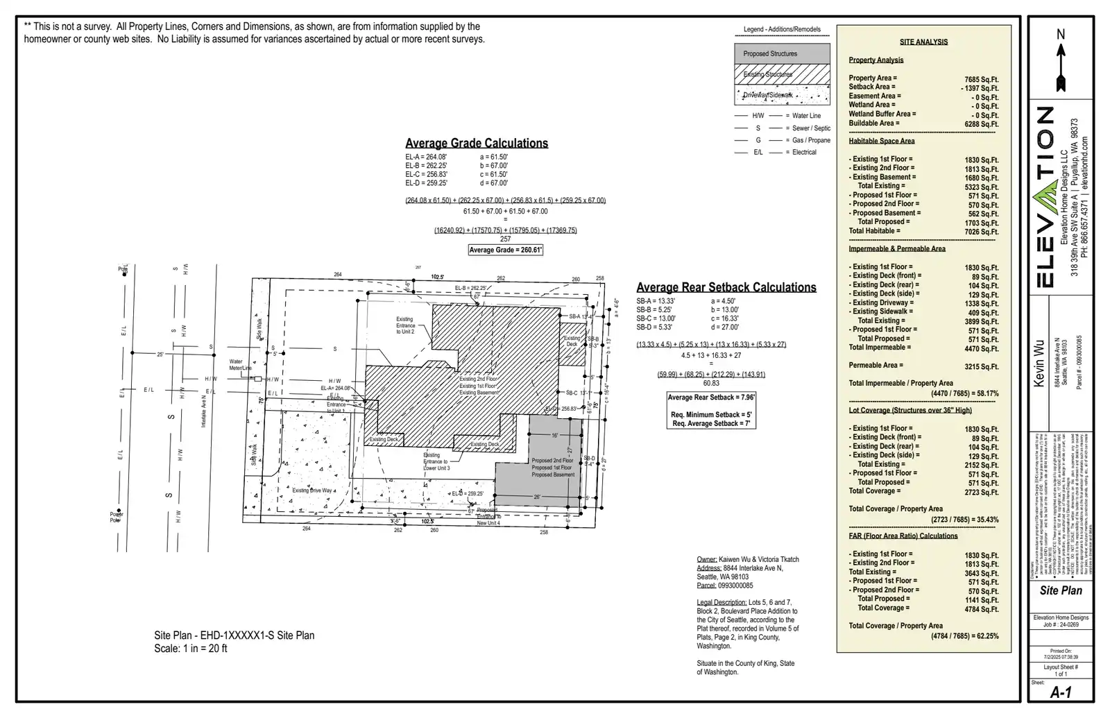 Site plan for 8844 Interlake Ave N