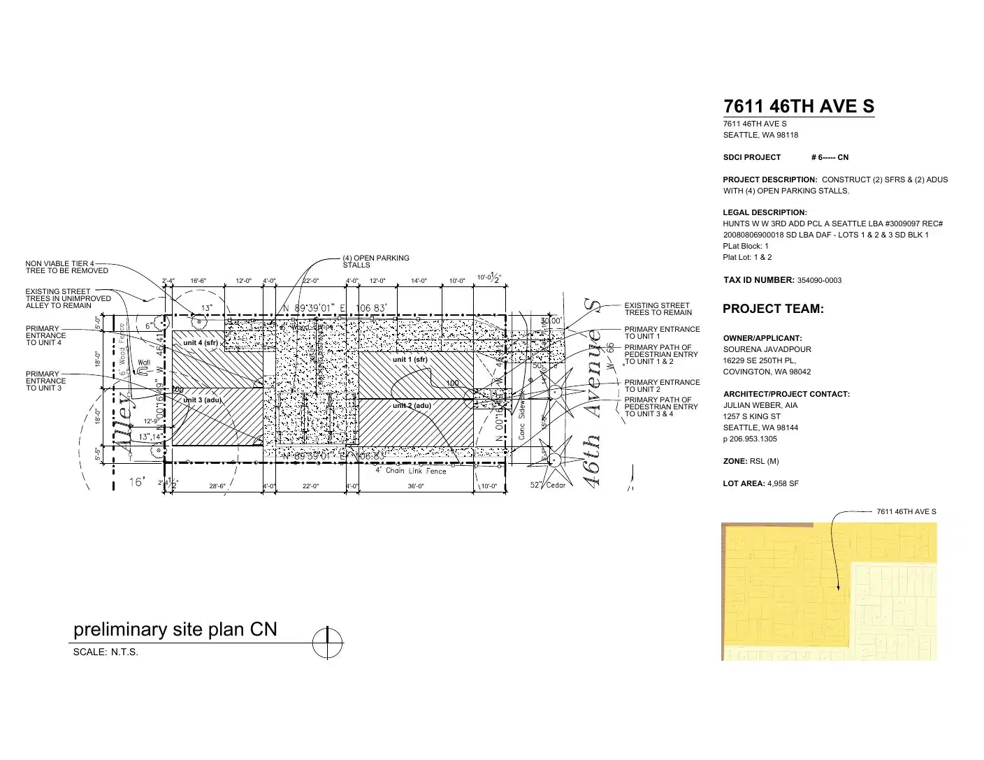 Site plan for 7611 46th Ave S