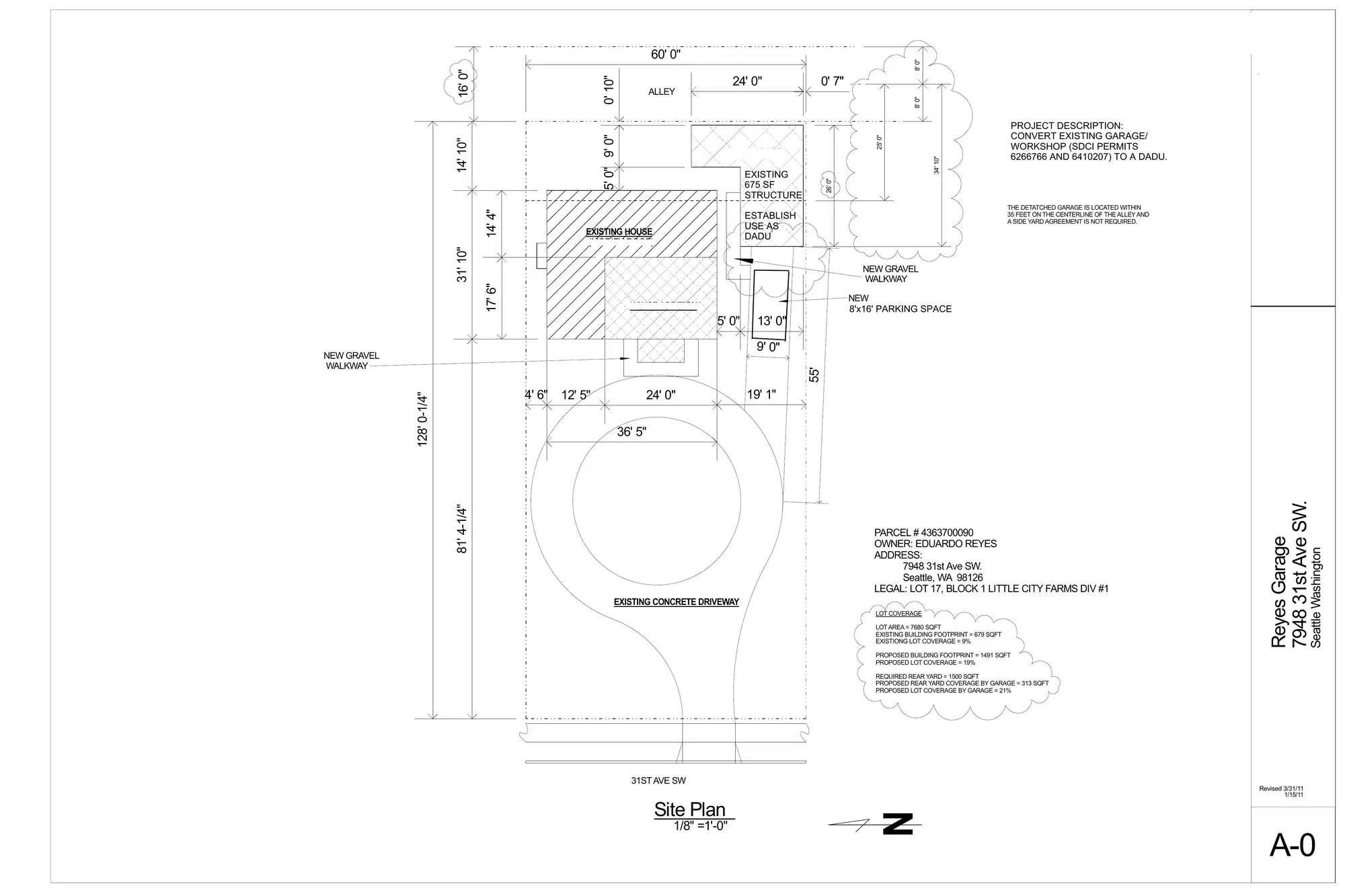 Site plan for 7948 31st Ave SW