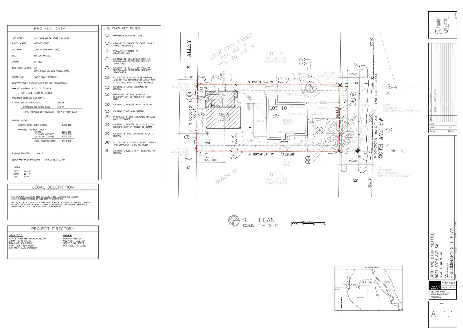 Site plan for 9025 30th Ave SW