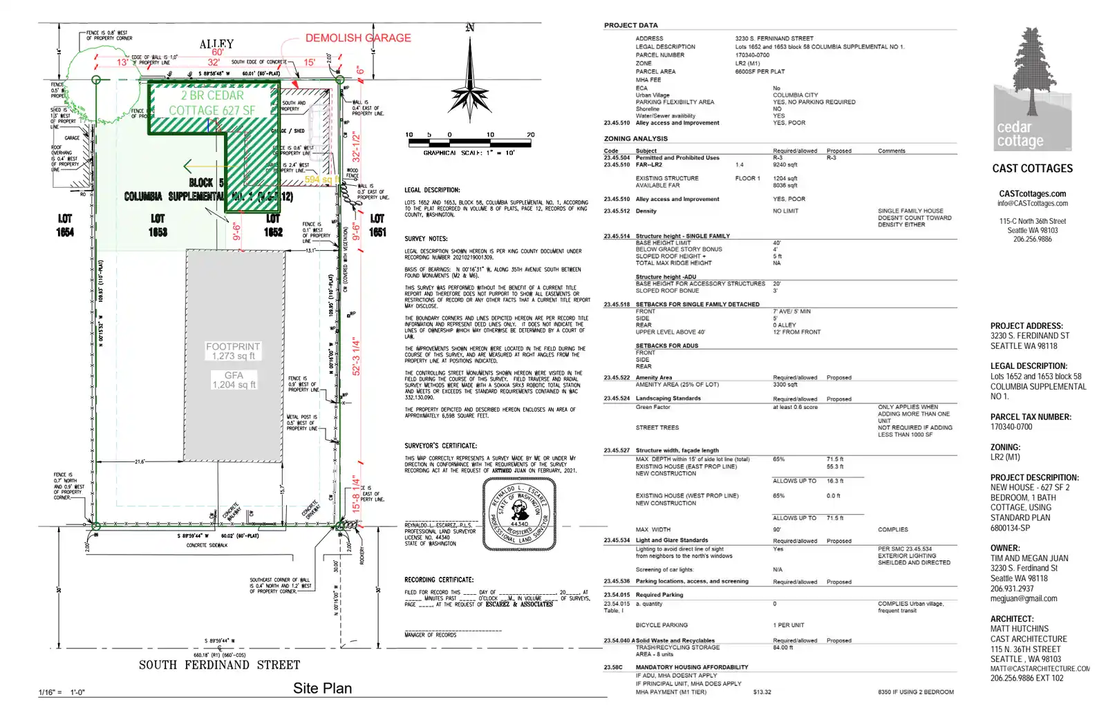 Site plan for 3230 S Ferdinand St
