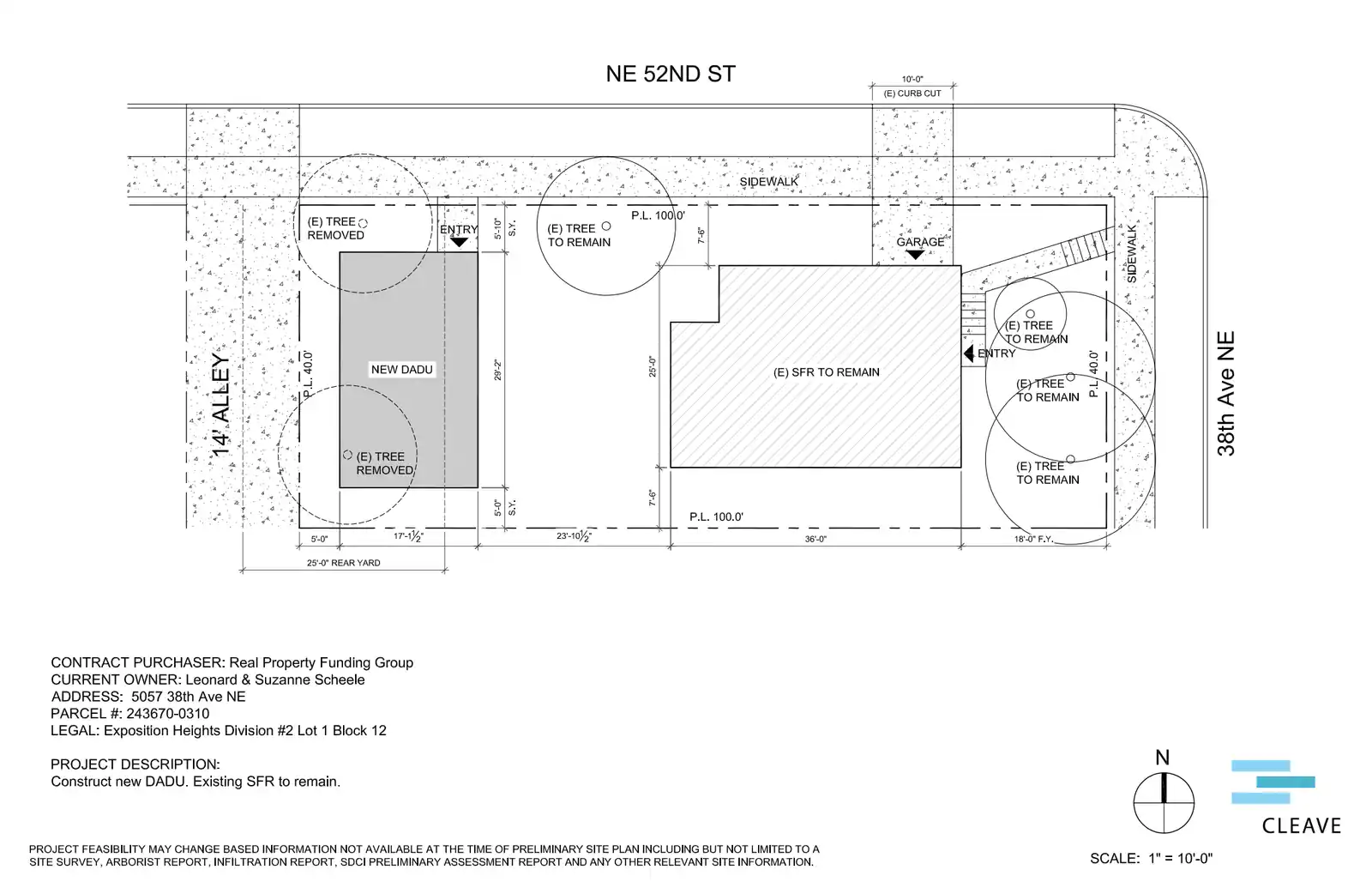 Site plan for 3705 NE 52nd St