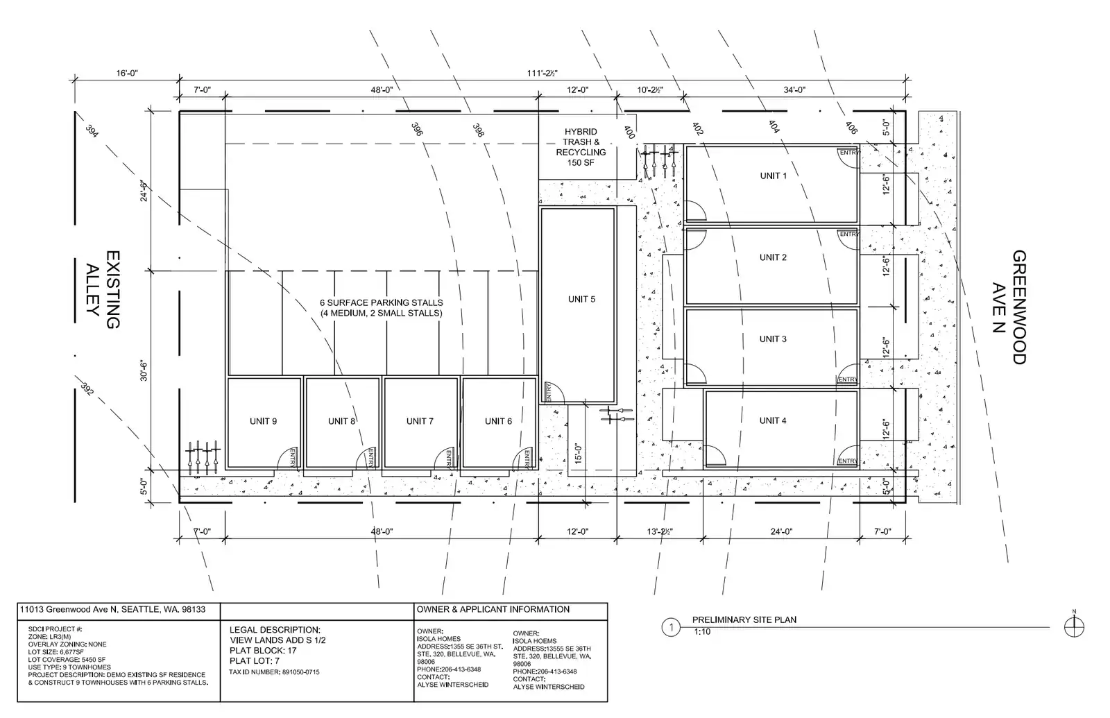 Site plan for 11013 Greenwood Ave N