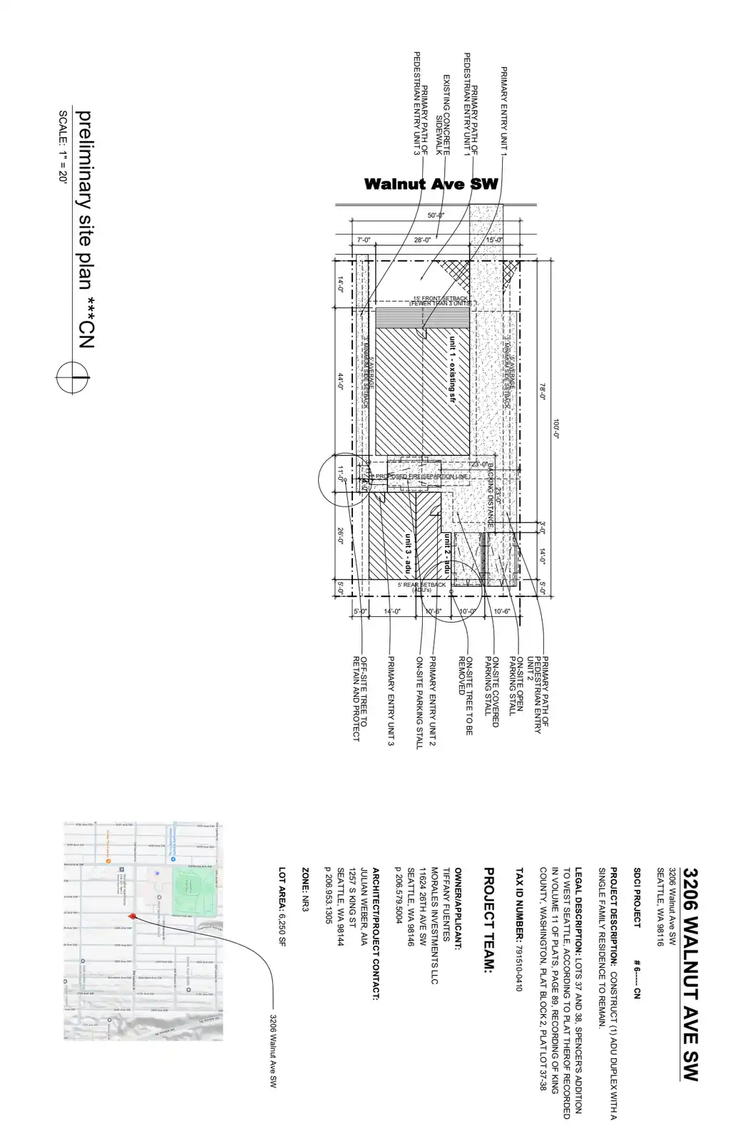 Site plan for 3206 Walnut Ave SW