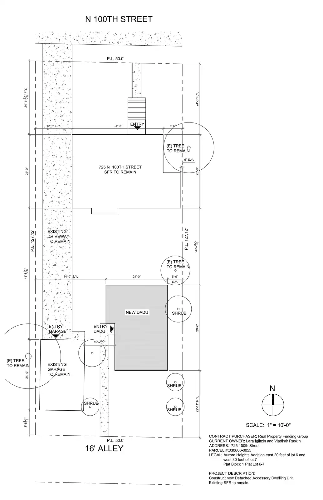 Site plan for 723 N 100th St