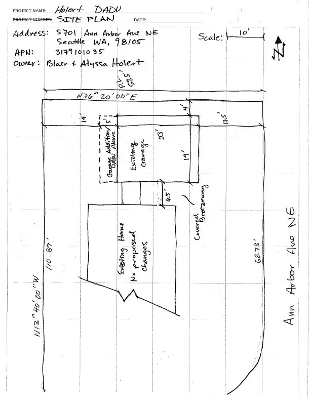 Site plan for 5701 Ann Arbor Ave NE
