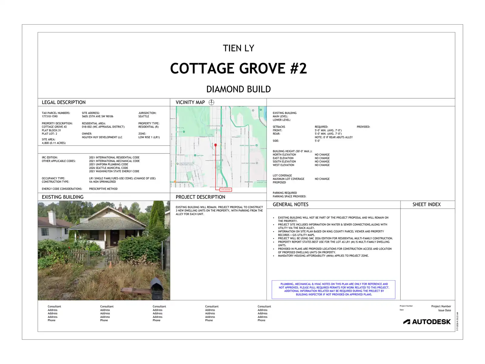 Site plan for 5605 25th Ave SW