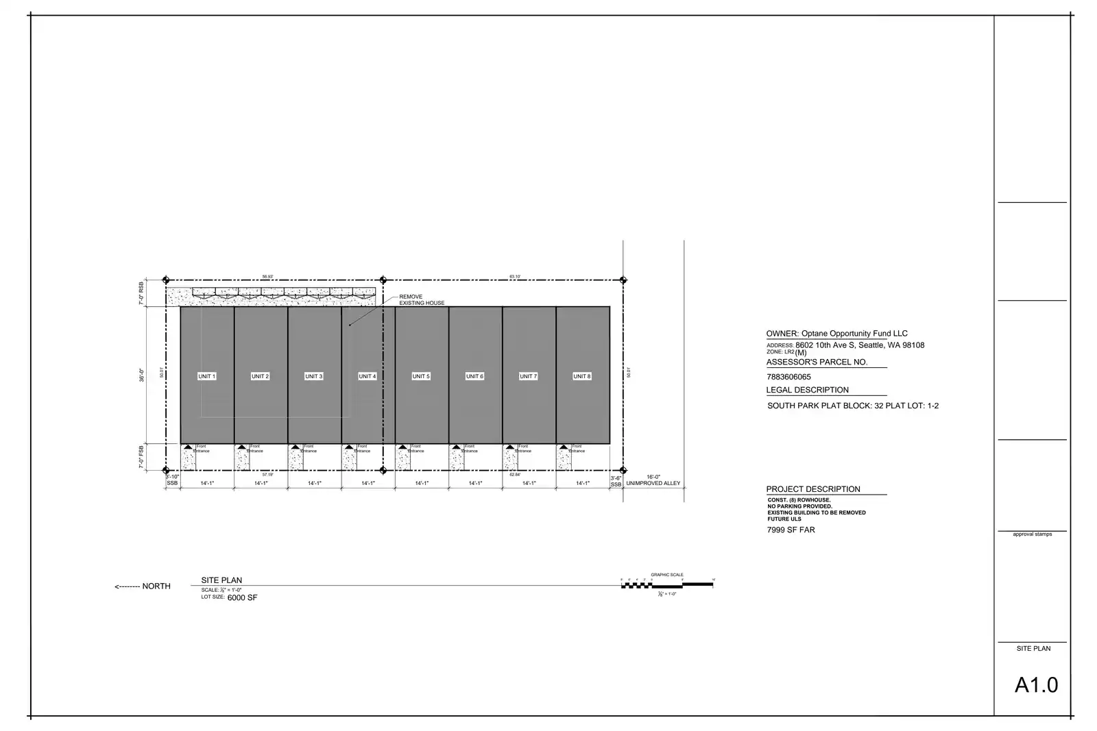 Site plan for 8602 10th Ave S