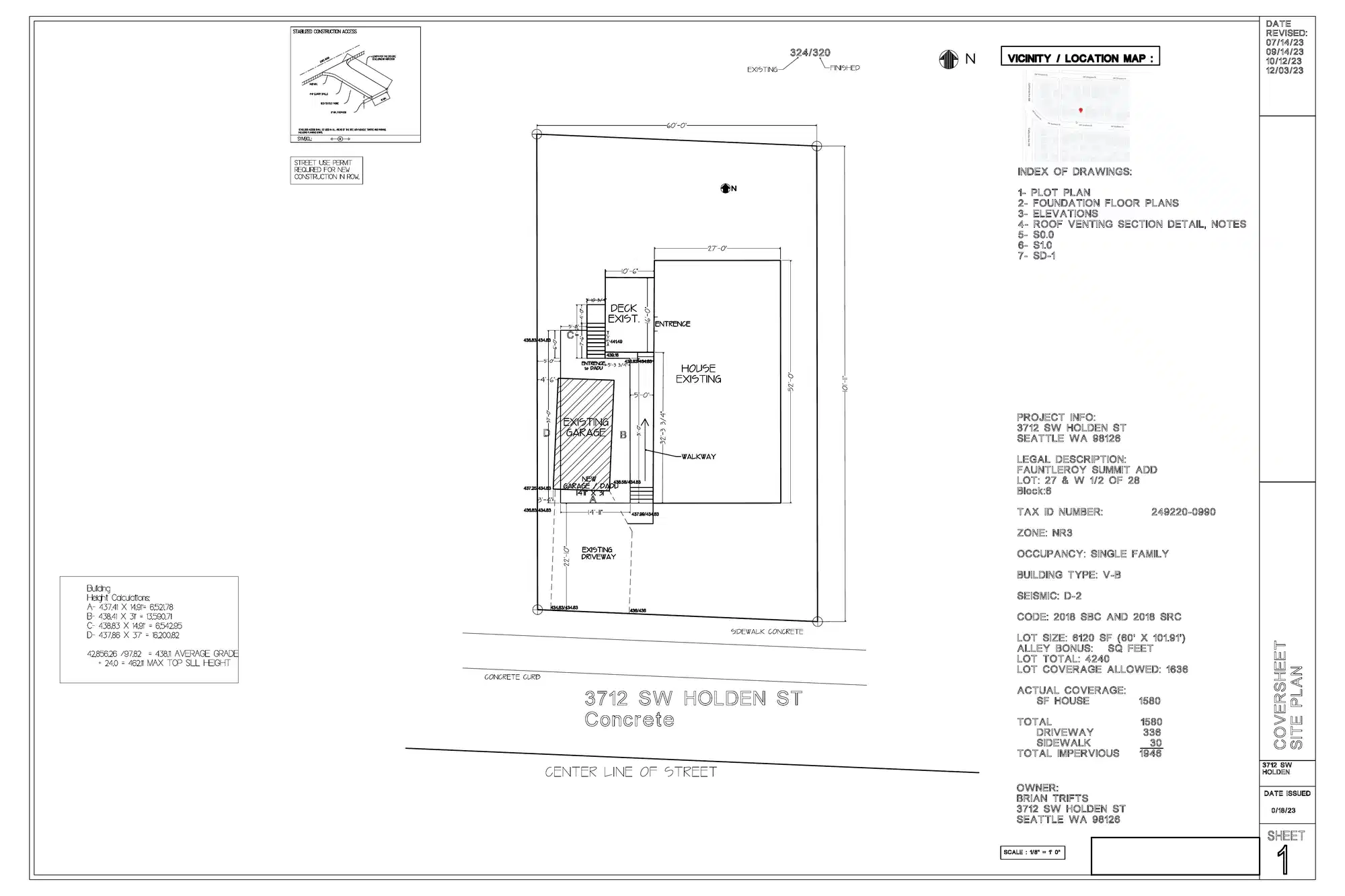 Site plan for 3714 SW Holden St