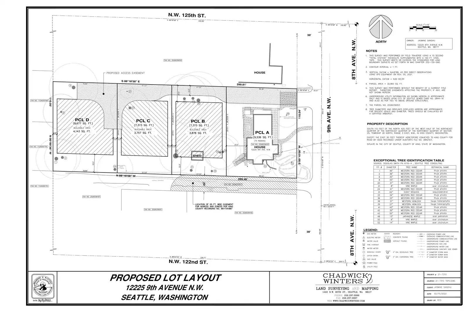 Site plan for 12225 9th Ave NW