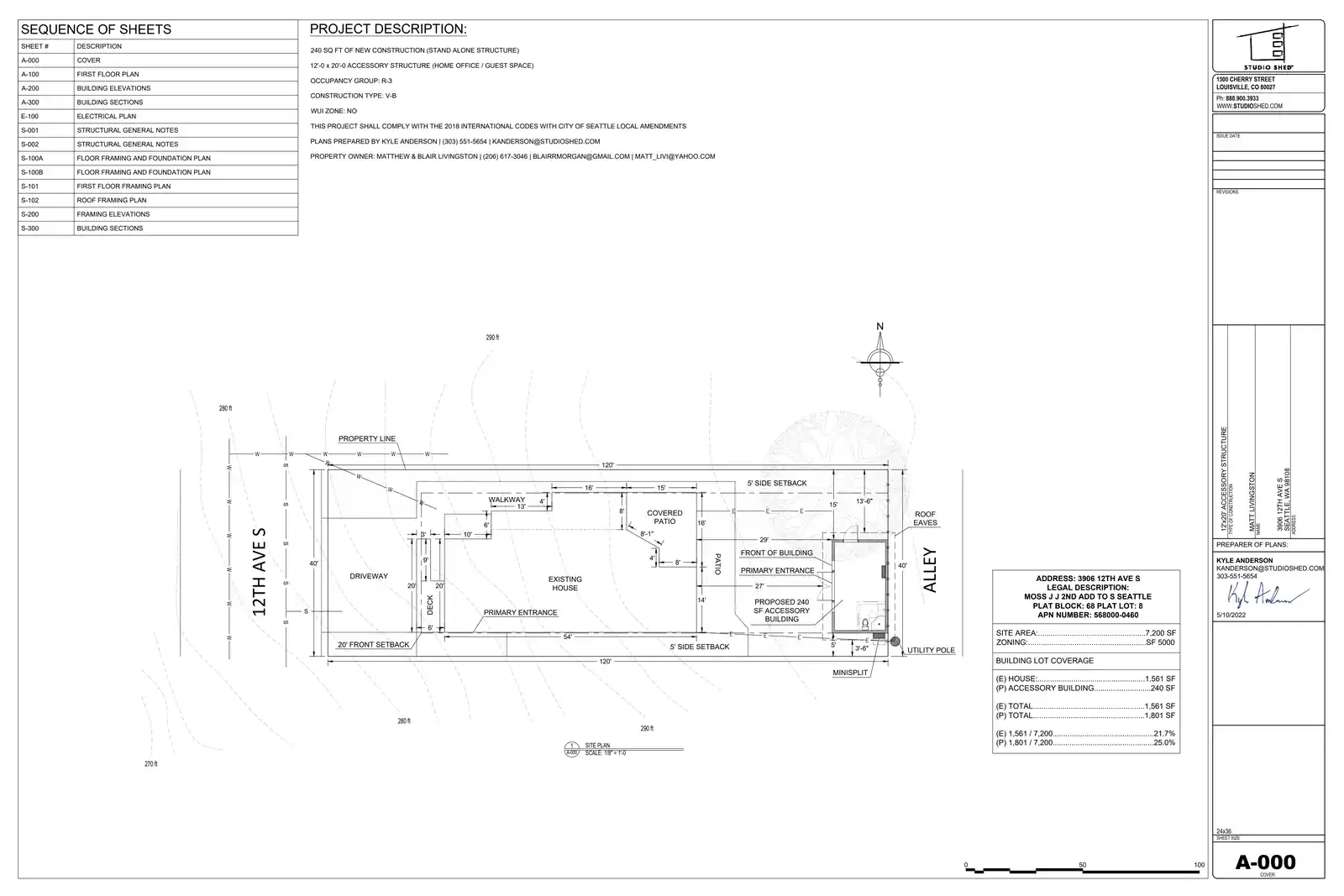 Site plan for 3906 12th Ave S