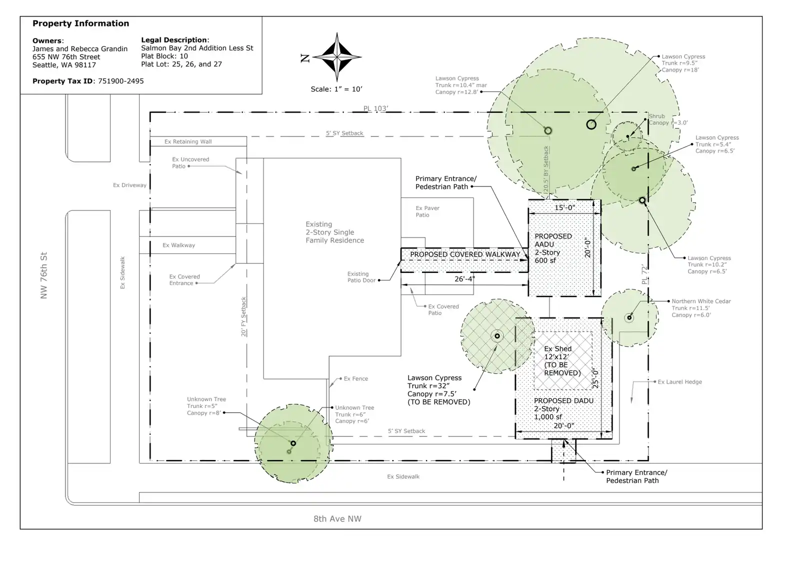 Site plan for 7510 8th Ave NW