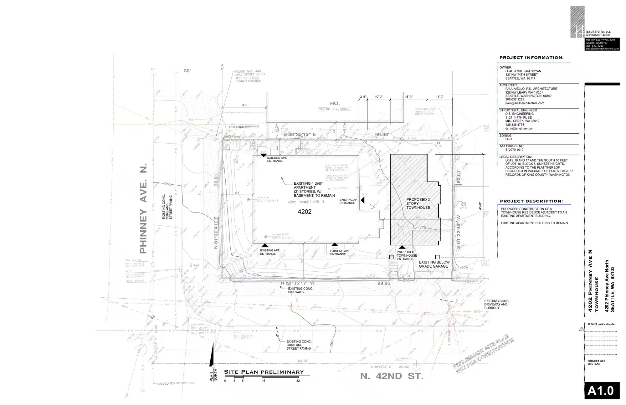 Site plan for 4202 Phinney Ave N