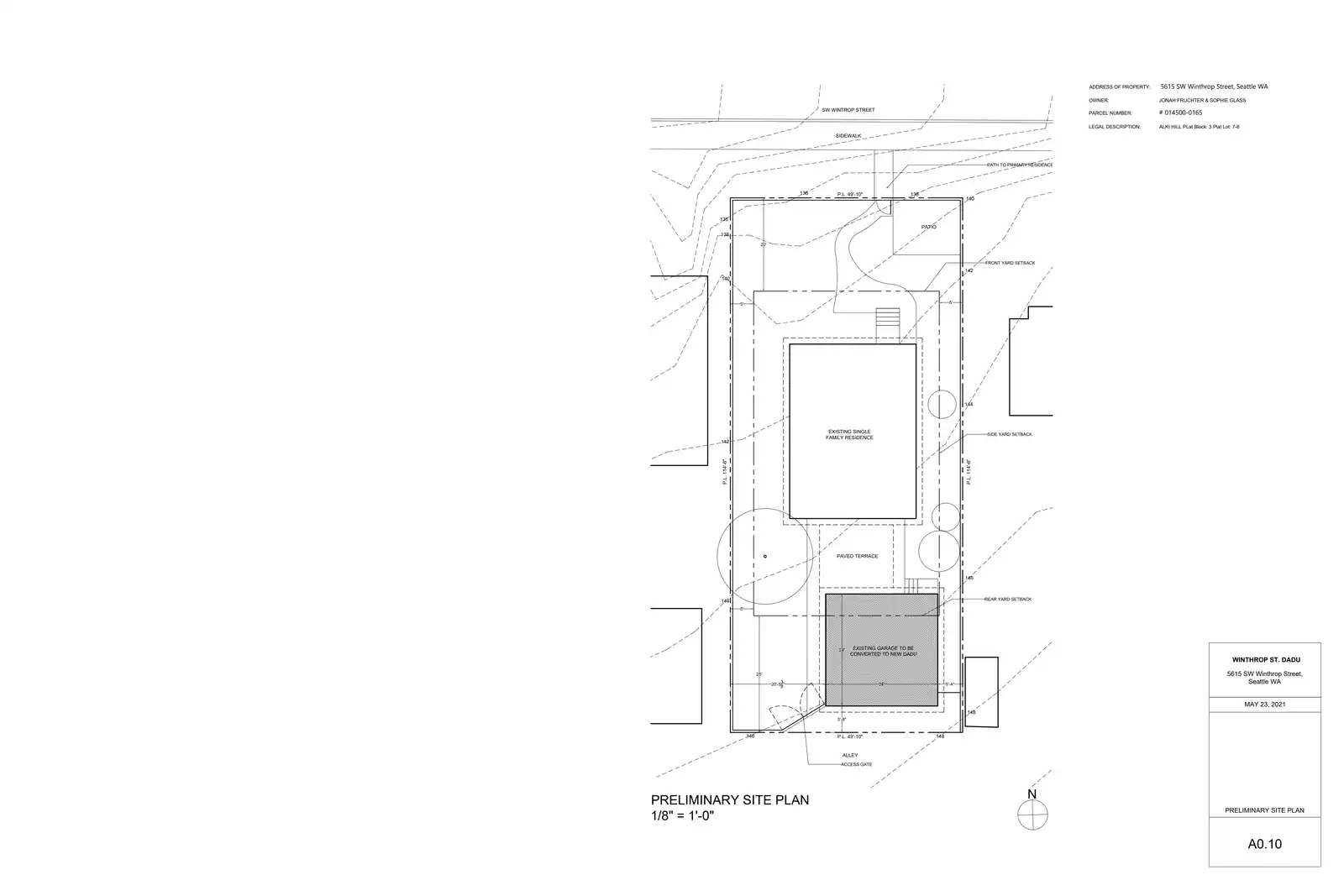 Site plan for 5615 SW Winthrop St