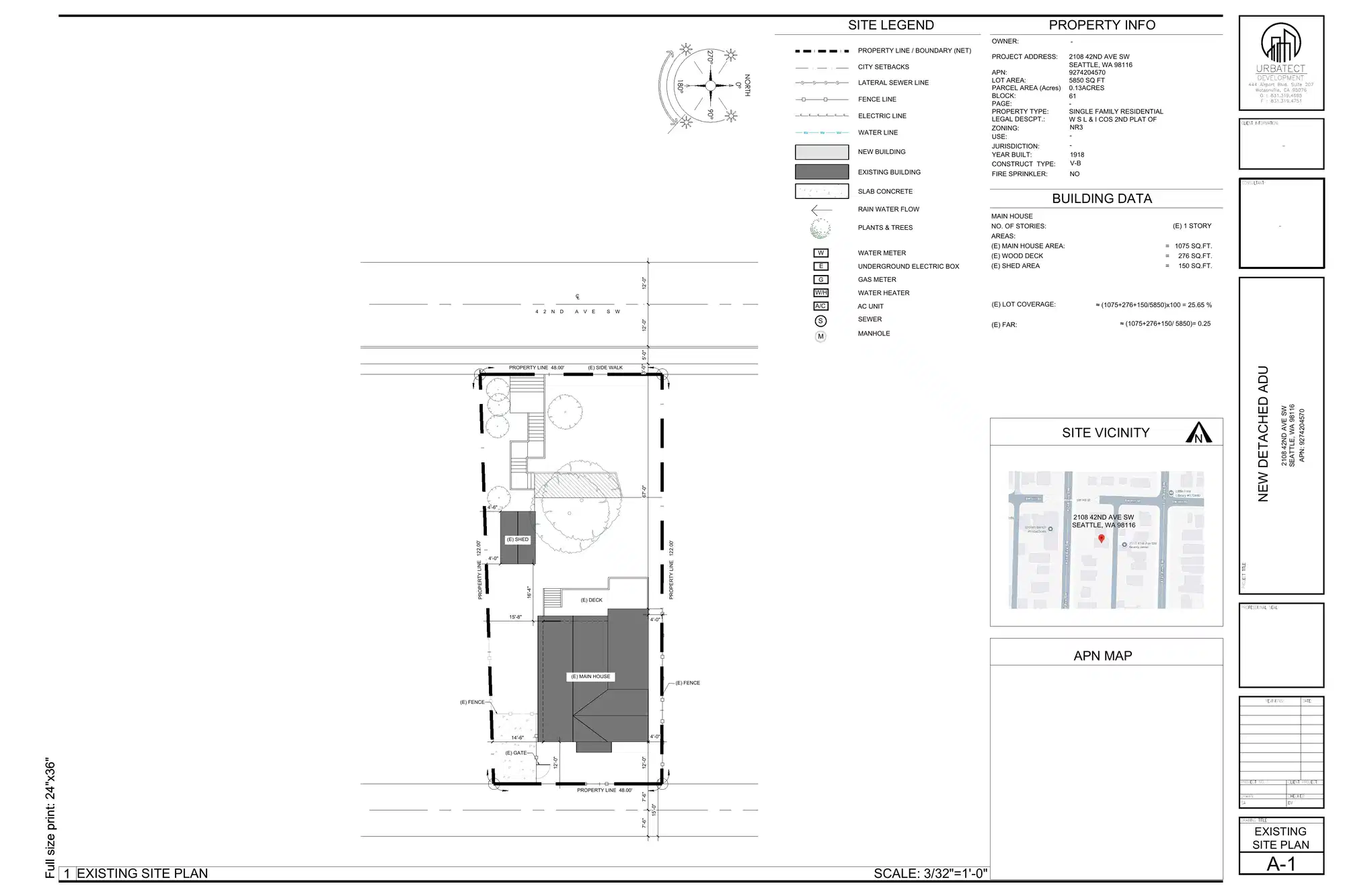 Site plan for 2108 42nd Ave SW