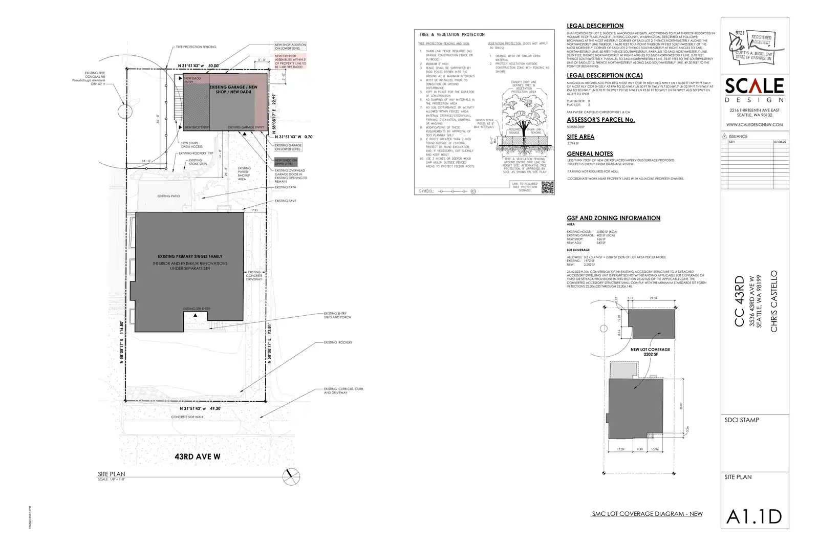 Site plan for 3534 43rd Ave W