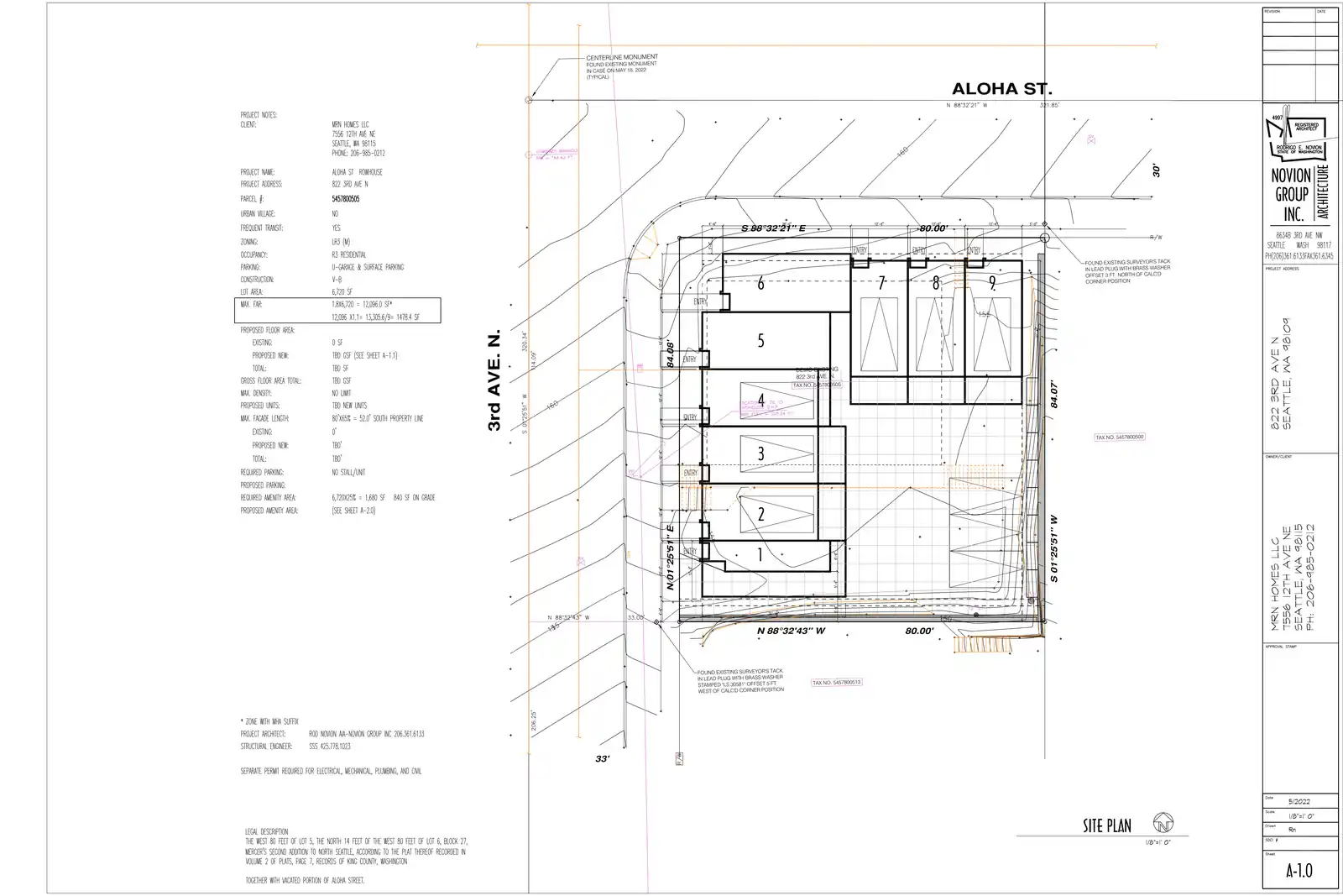 Site plan for 822 3rd Ave N