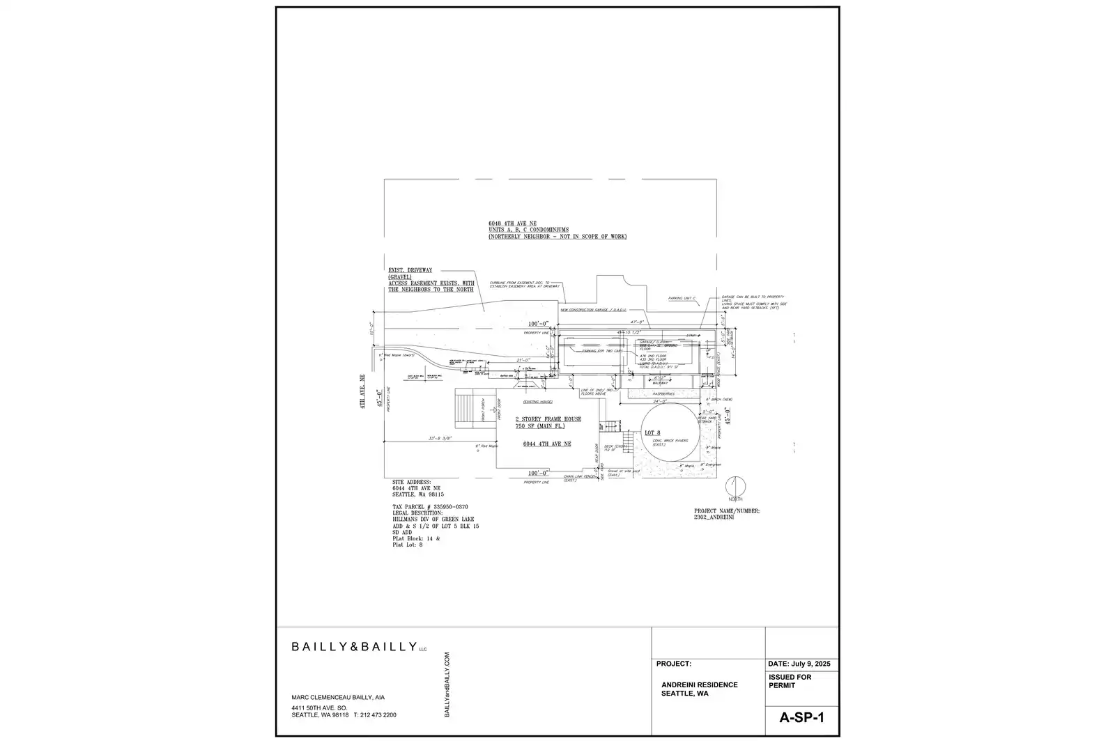 Site plan for 6044 4th Ave NE