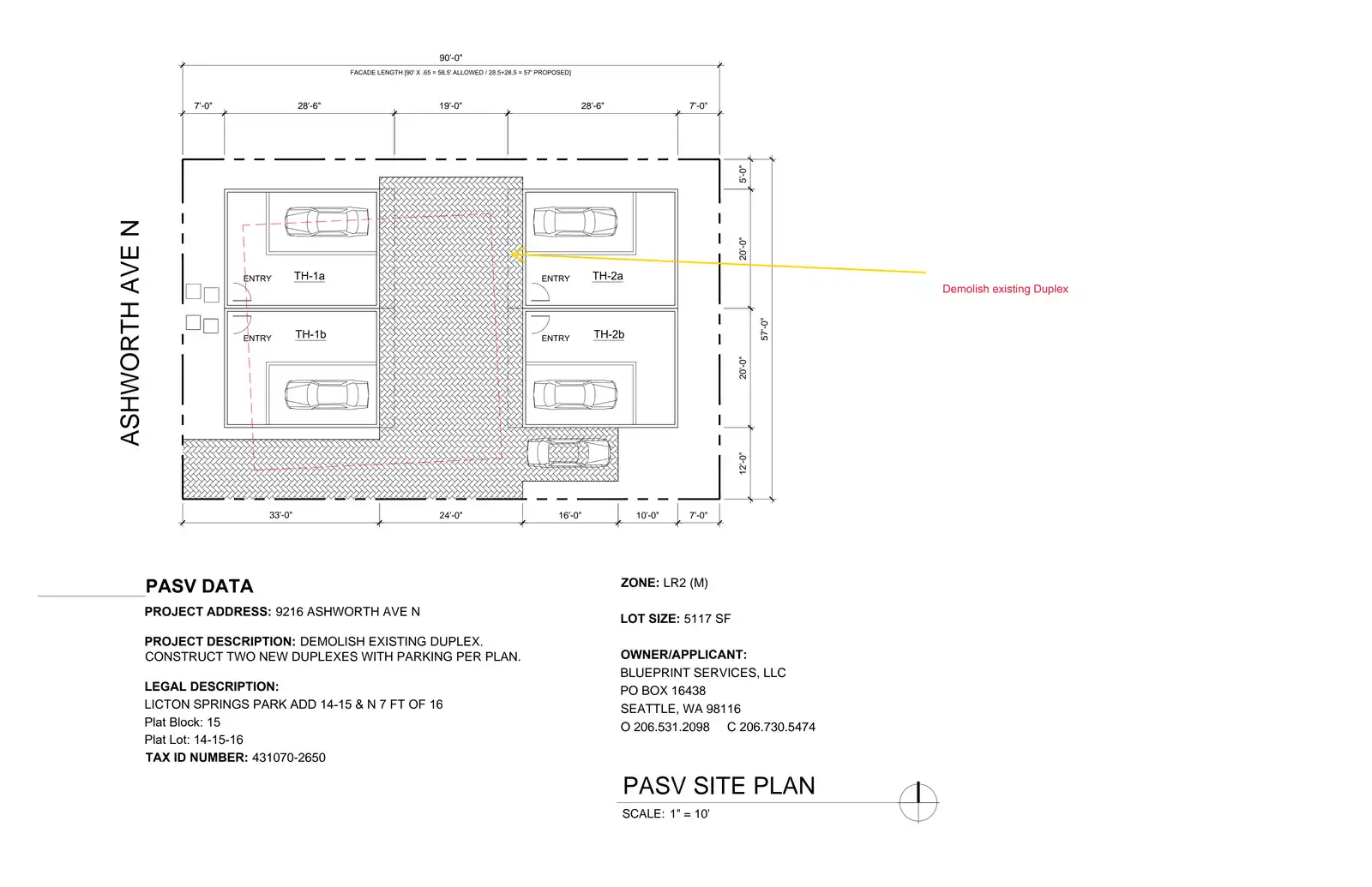 Site plan for 9216 Ashworth Ave N