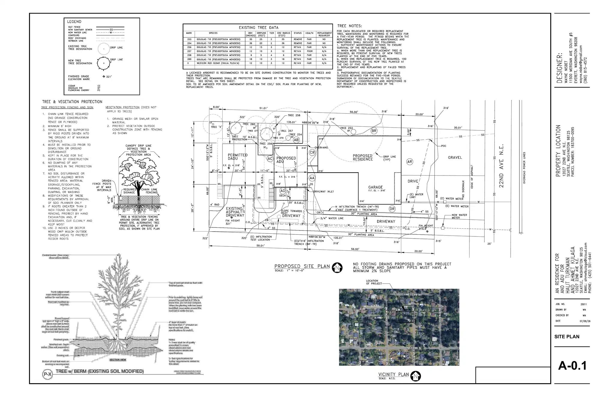 Site plan for 12027 22nd Ave NE
