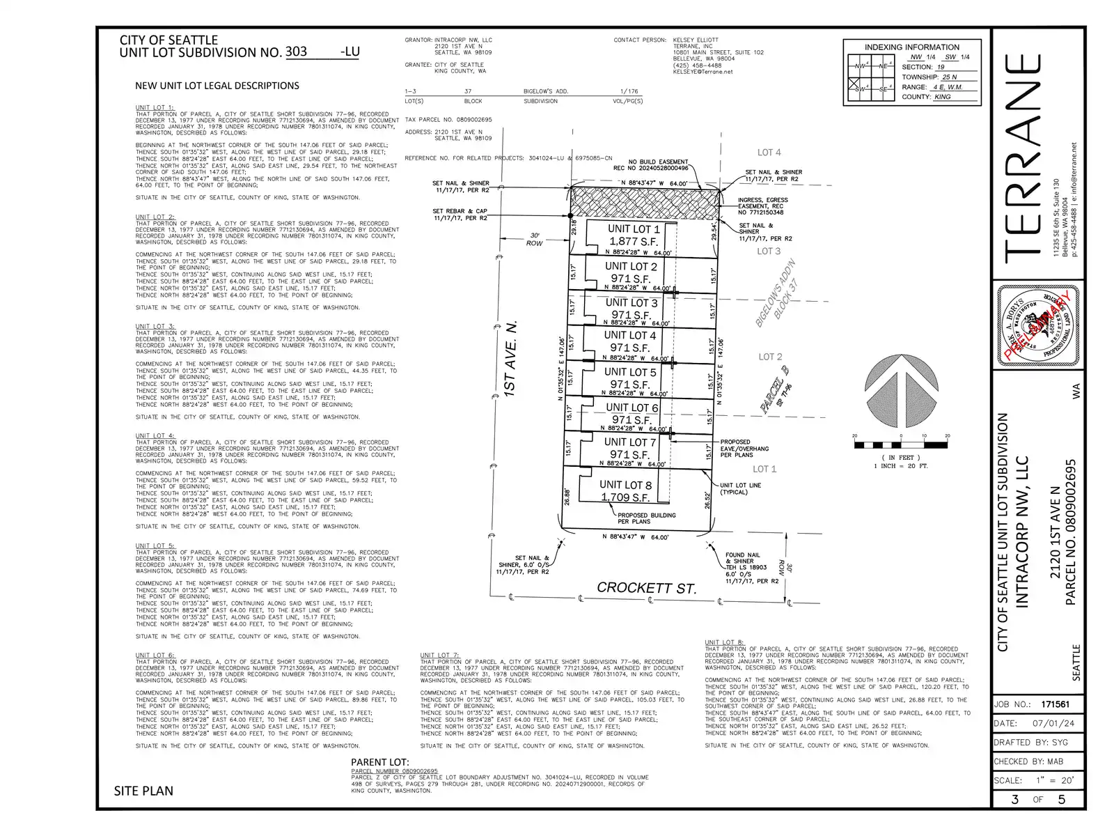 Site plan for 2120 1st Ave N