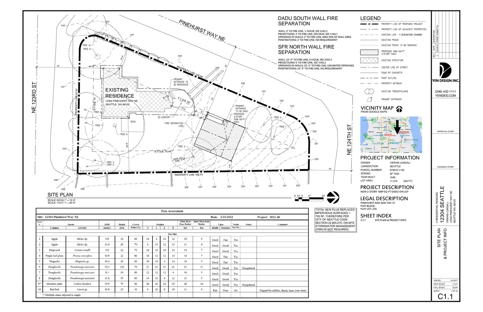 Site plan for 12304 Pinehurst Way NE