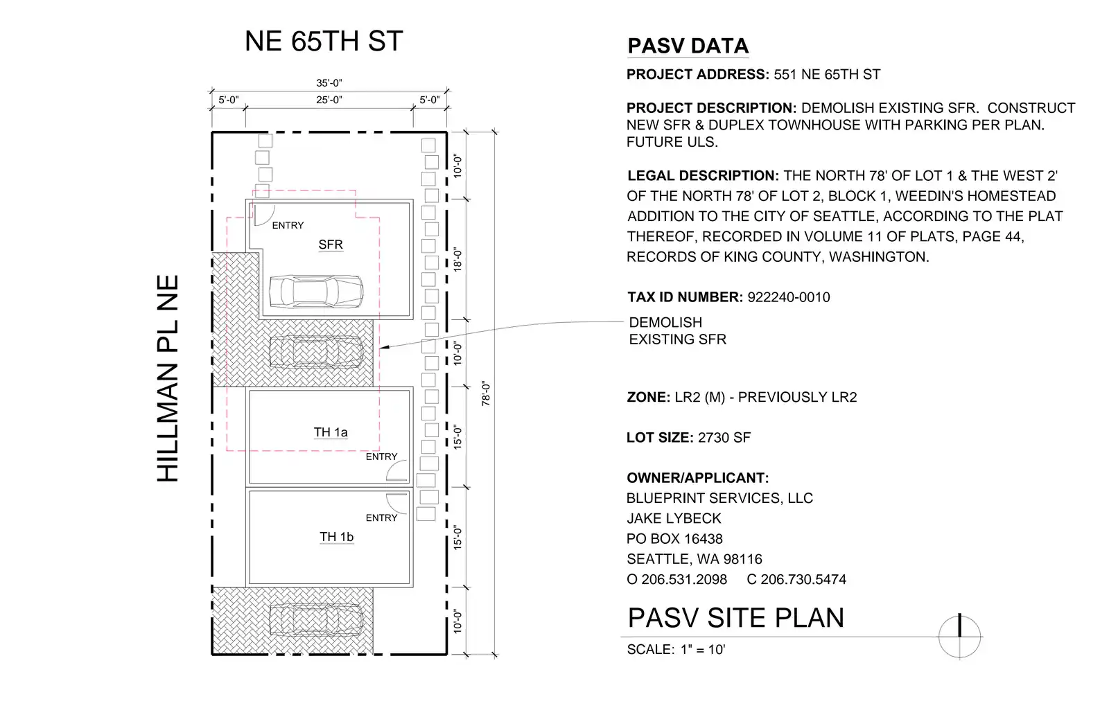 Site plan for 551 NE 65th St