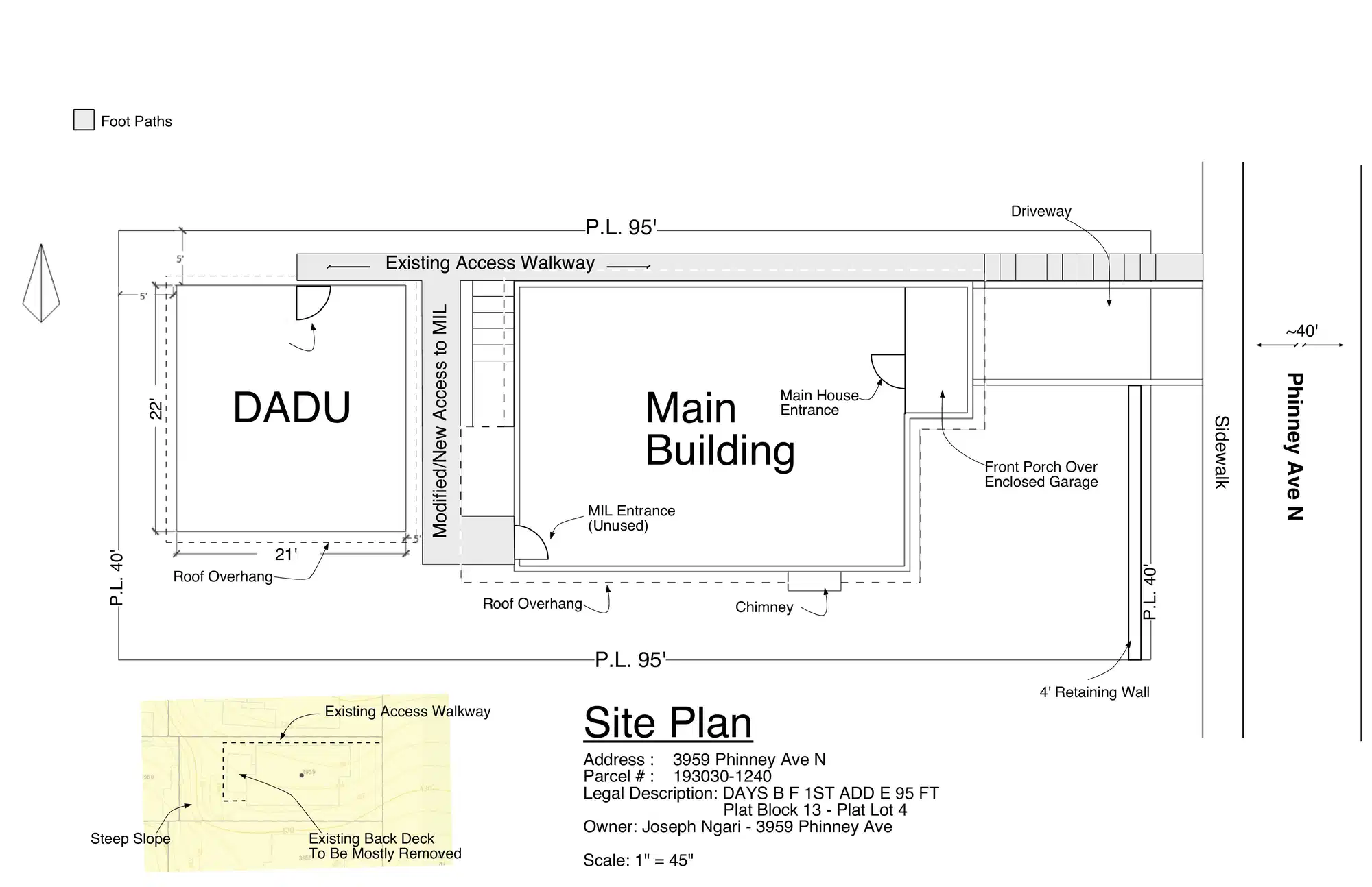 Site plan for 3959 Phinney Ave N