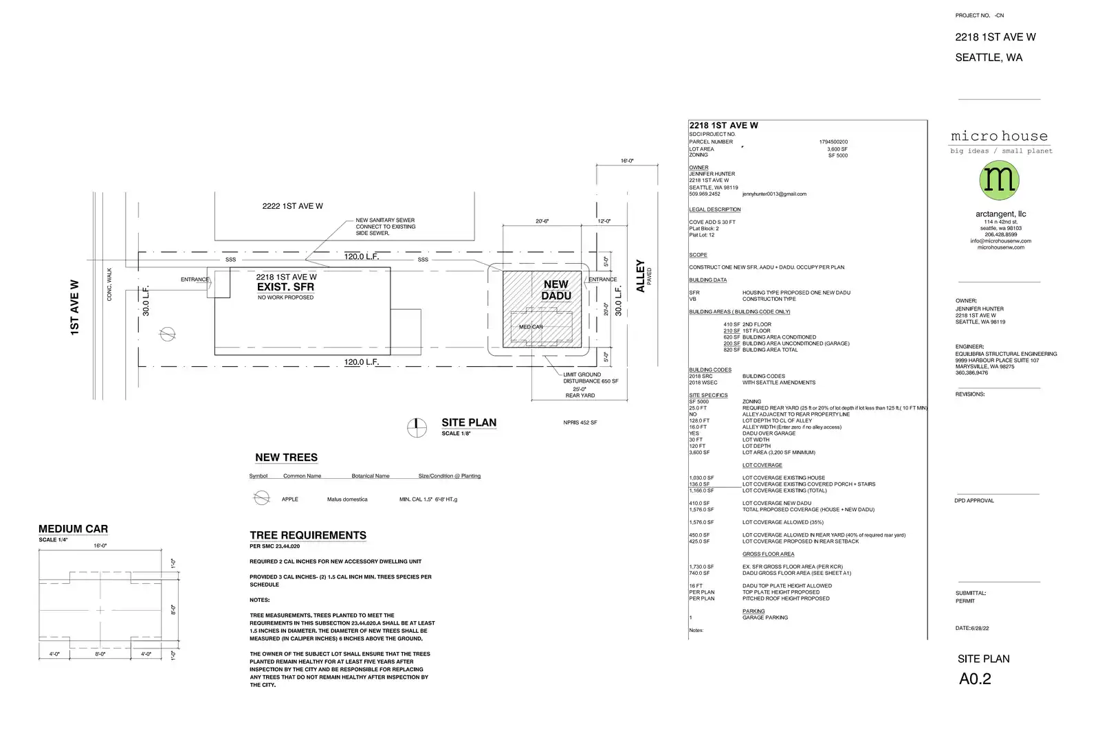 Site plan for 2220 1st Ave W