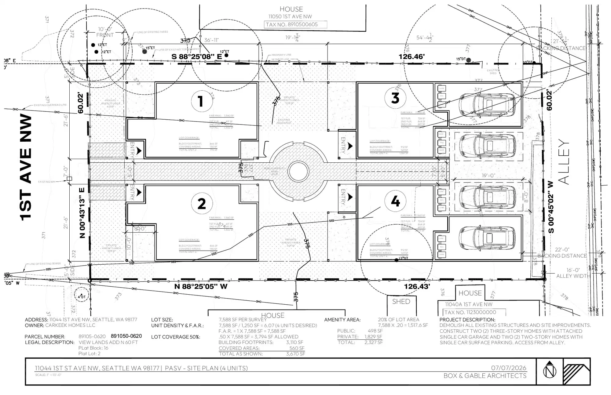 Site plan for 11044 1st Ave NW