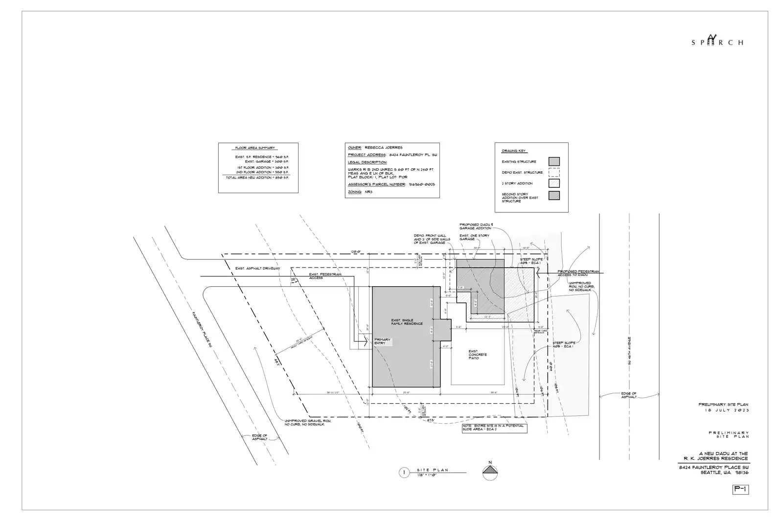 Site plan for 8424 Fauntleroy Pl SW