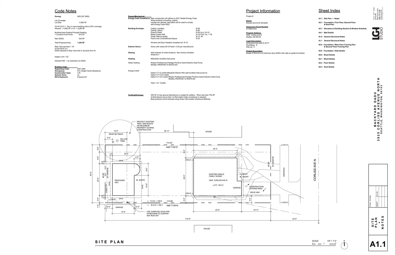 Site plan for 3927 Corliss Ave N