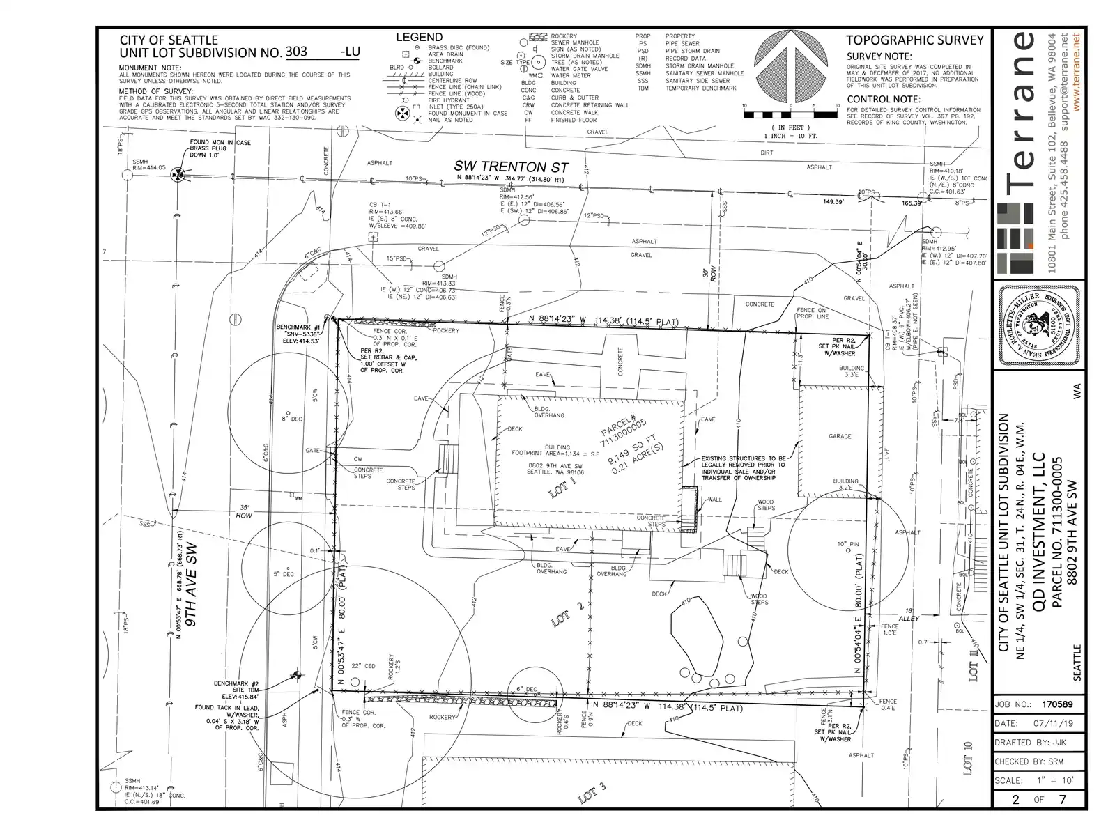 Site plan for 8802 9th Ave SW