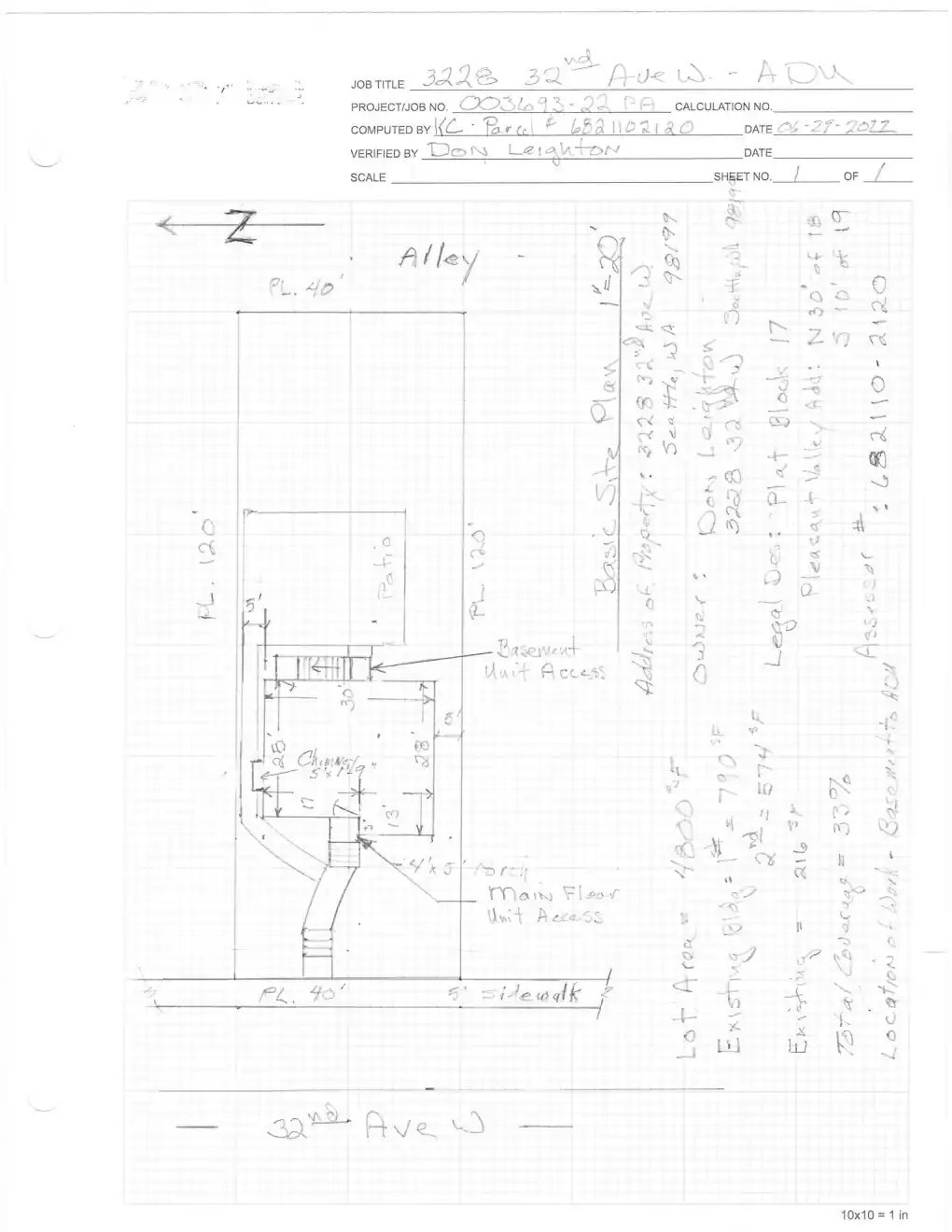 Site plan for 3228 32nd Ave W