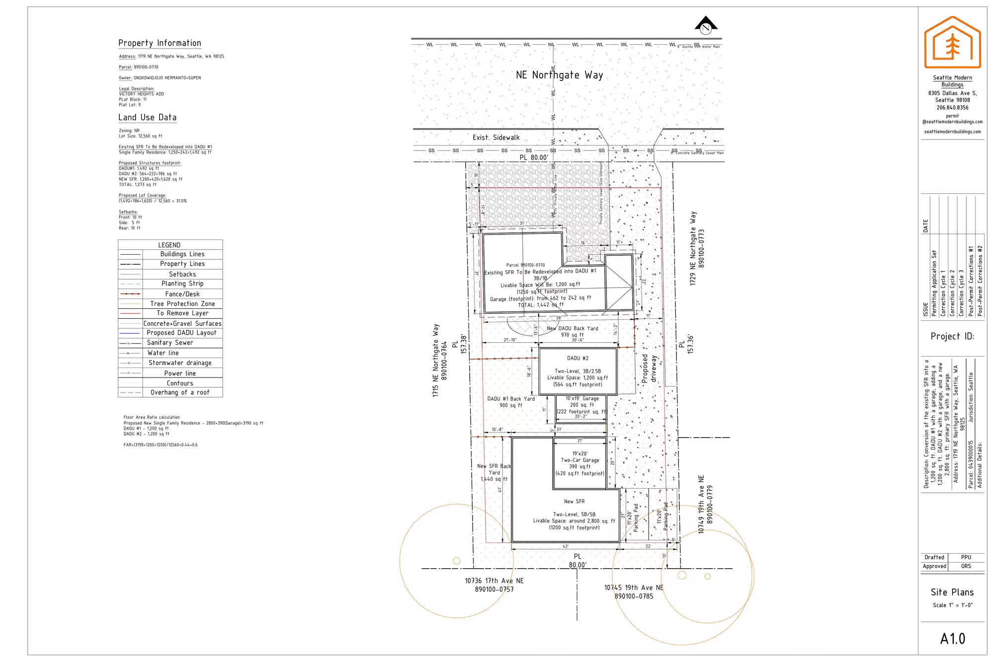 Site plan for 1719 NE Northgate Way