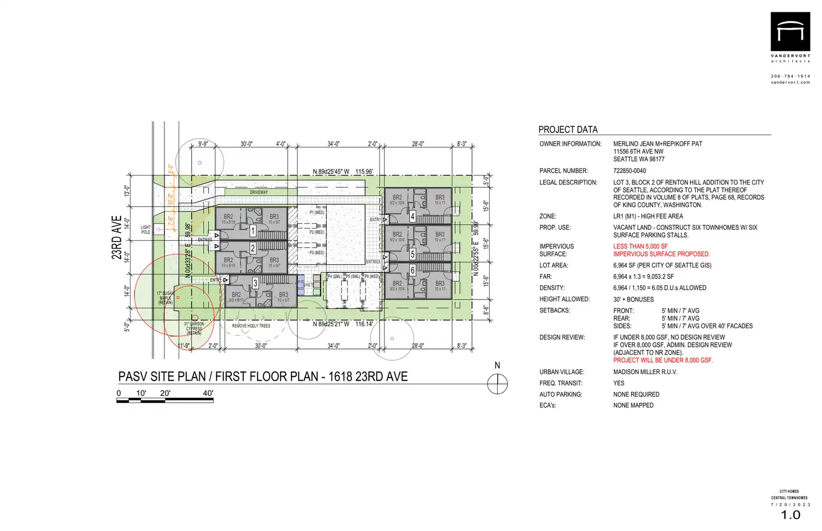 Site plan for 1618 23rd Ave