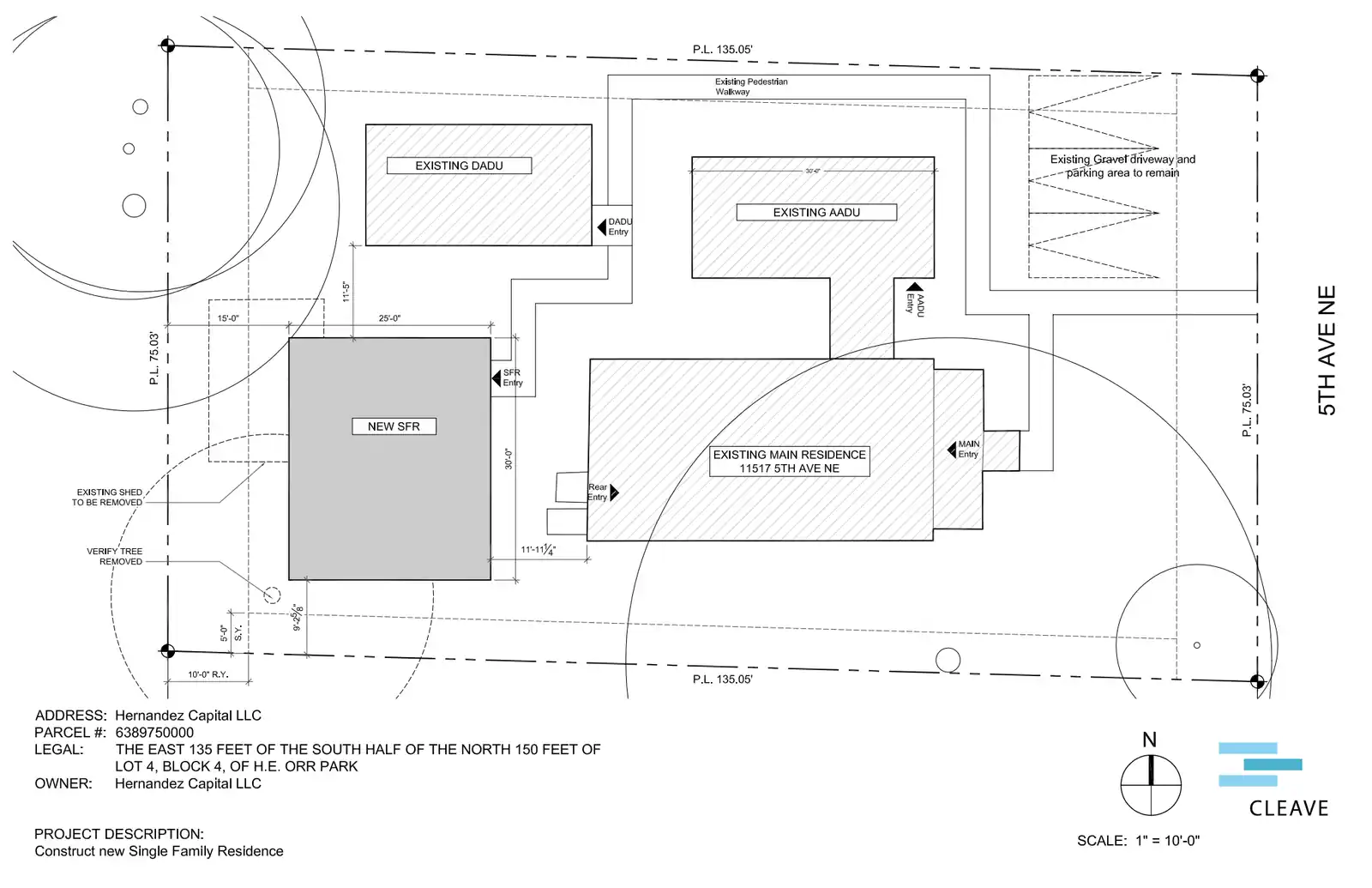 Site plan for 11523 5th Ave NE