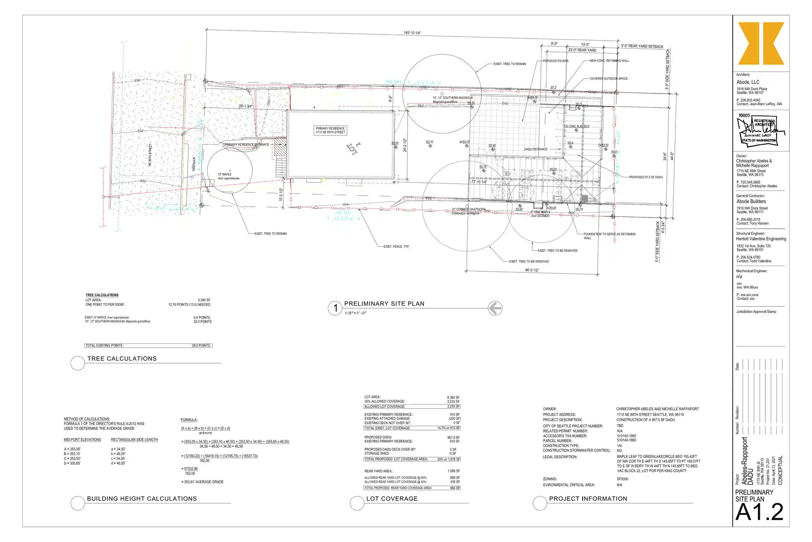 Site plan for 1715 NE 89th St