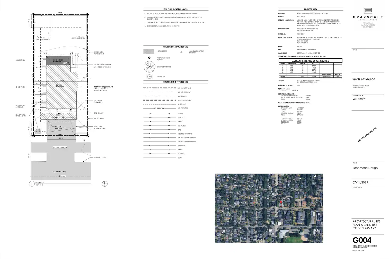 Site plan for 2306 E Columbia St